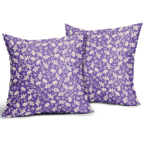 Conjunto de 2 capas de almofada vintage com estampa floral, 45x45cm (18x18 polegadas). 1