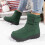 Damen-Winterstiefel, warm gefüttert, grün, Größe 6-10 8