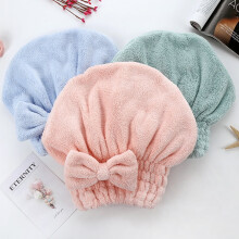 harmtty Coral Velvet Quick Dry Hair Hat Super Absorbent Shower Head Wrap Towel Bath Cap,Pink