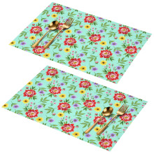 Tischsets aus PVC mit Blumenmuster, 2er-Set