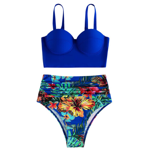 KaLI_store Μαγιό Plus Size για Γυναίκες Γυναικείο Μπικίνι2Piece Μαγιό με Τιράντες και 2