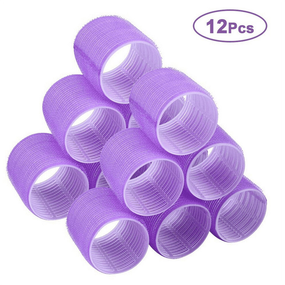 12Pcs 2.5" Self-Grip Hair Curlers Rollers for All Hair Types & Lengths, Random Color