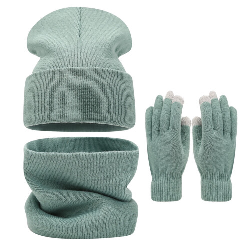 Σετ Κασκόλ και Γαντιών για Γυναικεία Καπέλα Beanie Ζεστά Χειμερινά Γάντι Πλέξιμο
