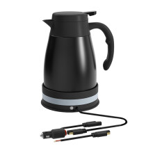 Car Electric Kettle 12V/24V Fast Boiling 1200ML Stainless Steel Leakproof Auto Shut Off for Travel