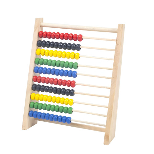 Træ-abacus til børn, 10-rækkers tællelegetøj