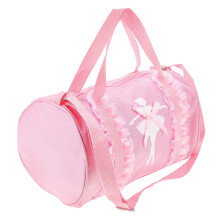 Bolso de mano ligero rosa para danza del ballet con cremallera y correa ajustable.
