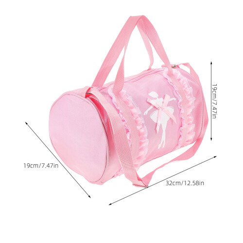 Borsa da ballo rosa portatile con resistente materiale Oxford e tracolla regolabile. 1