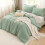 Saliegroene dekbedset, 3-delig, queensize. 4