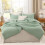 Conjunto de Edredom Boho Verde Sálvia Queen de 3 Peças 4