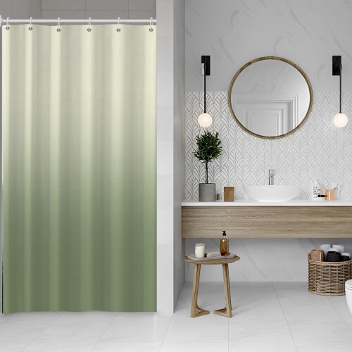Limegrønt Ombre Vaffelbruseforhæng 91x183 cm 1