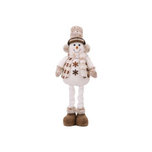 Christmas Standing Decorations Stretchable Doll for Christmas Floor Decor Snowman Plush Christmas Decor