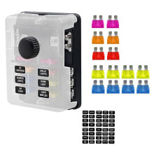 6 Ways Blade Fuse Holder Block & Warning Indicator Power Distribution Panel Board Car Boat Fuse Box Holder