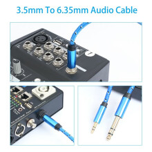 Cable Auxiliar Adaptador 3.5mm A 6.35mm para Amplificador Mezclador Chapado en Oro 3.5 Jack A 6.5 Jack Aux Cabo Macho A Macho 200cm