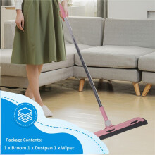 Dustpan Broom Set Floor Wiper Household Cleaning Long Handle Cleaning Set for Lobby Household Kitchen Cleaning