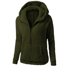 Veste polaire douce pour femme, pull à demi-zip, manches longues, couleur unie, manteau d'hiver décontracté