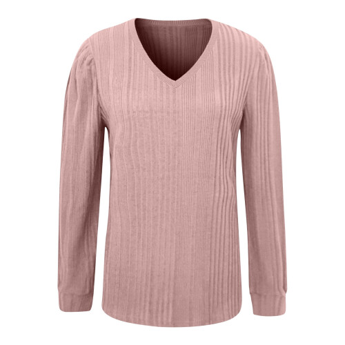 Lenago Pullover für Damen in großen Größen, Herbstmode, einfarbig, Rundhalsausschnitt, Bommelmuster, Pullover