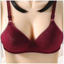 QLEICOM Everyday Beugelloze Beha voor Dames – Comfort Lift, Plus Size, Uitgesneden, Zonder Beugel, Wijnrode Cup 40/90BC