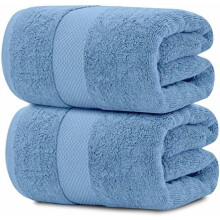 Luxury Soft Bath Sheets 650 GSM Cotton, 35x70", Highly Absorbent & Quick-Dry, Hotel Quality, Light Blue, 2 Pack, Compatible with Standard Towel Racks