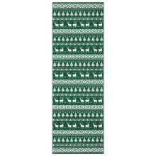 Christmas Green Runner 2x8 Washable Hallway Decor Accent Rug Low Pile Decorative Carpet Xmas Bedroom Bathroom Kitchen
