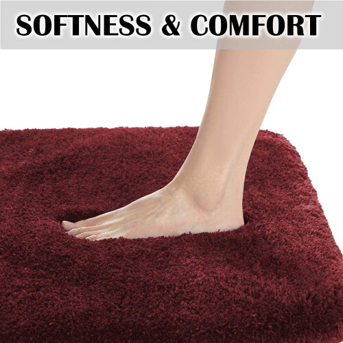 Non-Slip Bath Rug 16x24 in Blush Microfiber Shag 2