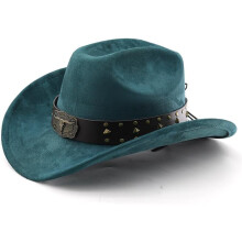Cowboyhat til kvinder og mænd med formbar bred skygge Western ruskindshat til cowboys og cowgirls