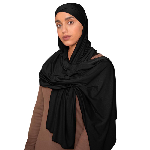 Lenço feminino muçulmano para a cabeça, cor sólida, longo, em algodão, da moda. 1
