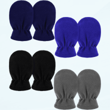 4 par babyvintervotter 6-12 måneder småbarnshansker spedbarn varme snøvotter i fleece for babygutt og jente