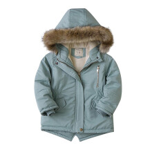 Winterjas voor peuters, meisjes, bovenkleding, jassen, dikke jassen, fleece hoodies, jassen met rits, groene jas