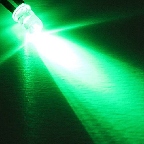 HEMOTON10 stk. 12V 5 mm rund pære LED-blitz (grøn) 1