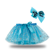 Sciorta Mini Tutu do Chailíní Óga, Damhsa Cóisire Gleoite, Splice, Snáth Glan, Seicíní, Sciorta Tulle, Bogha, Culaith Bioráin Gruaige,
