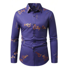 Bluzki z długim rękawem, modne, drukowane, eleganckie, zapinane na guziki, z blokami kolorów