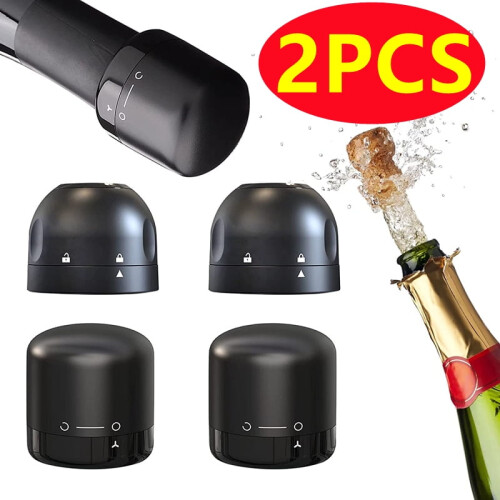 Set van 2 siliconen vacuüm wijnflesstoppers 1