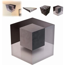 Sticker mural 3D « Coins impossibles » – Cube stéréoscopique à illusion d’optique, décoration moderne pour la maison ou le bureau