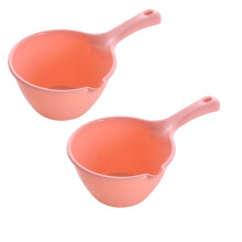 2PCS Thickened Water Spoons, Large Plastic Ladles with Handle, Bathroom Hair Washing Scoop, Compatible with Home/Kitchen (Pink)
