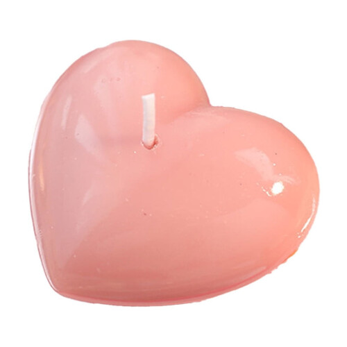 Vela aromática en forma de corazón – Cera de soja rosa, San Valentín
