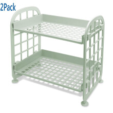 Étagère multifonctionnelle à 2 niveaux en plastique pour maquillage, idéale pour les soins de la peau, le bureau, la cuisine, la chambre et la
