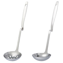serving spoons 2Pcs Daily Use Slotted Spoon Portable Slotted Utensil Stainless Steel Serving Spoon Buffet Supply