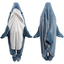 Combinaison-sweat Ă capuche requin pour enfant, couverture requin portable, sac de couchage requin, sweat Ă capuche en flanelle douce, chaude et