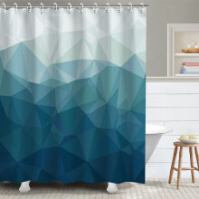 Perdea de duș tip cabină, 91 cm x 183 cm, design cu copaci și pădure, temă naturală, compatibilă cu cârligele de duș standard