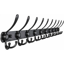 Porte-manteau mural – Rail robuste blanc avec 5