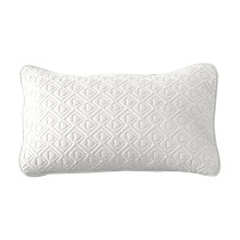 Taie d'oreiller matelassée blanche 48 x 74 cm