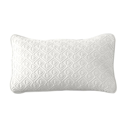 Taie d'oreiller matelassée blanche 48 x 74 cm