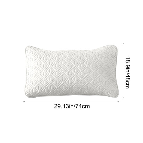Taie d'oreiller matelassée blanche 48 x 74 cm 2