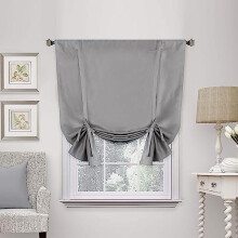 Rideau occultant thermique gris tourterelle Ă nouer 42 x 63 pouces