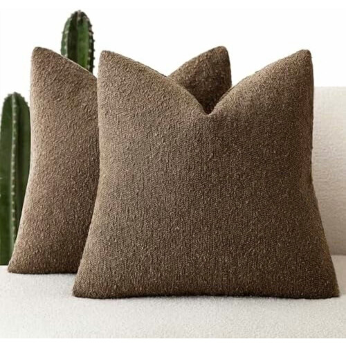 Bouclé Pudebetræk Neutral Chokolade 2-pak 16x16