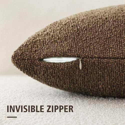 Bouclé Pudebetræk Neutral Chokolade 2-pak 16x16 1