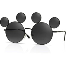 Lunettes de soleil ZLCBMouse Oreilles de Souris pour femmes et hommes, modèle noir à motif dessin animé avec étui, accessoires pour parcs