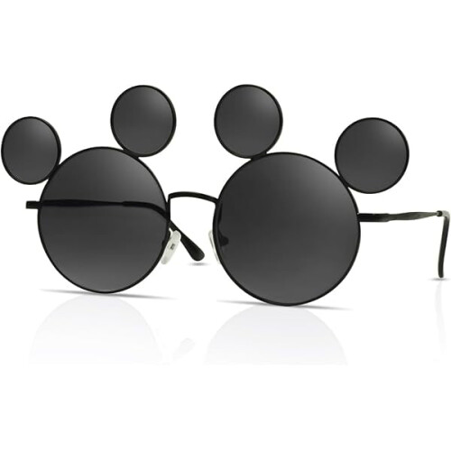 Γυαλιά ηλίου ZLCBMouse Ears για γυναίκες και άνδρες, μαύρα γυαλιά ηλίου με θήκη,