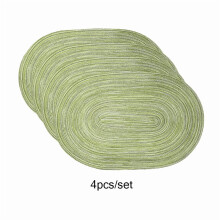 Lot de 4 sets de table ovales tressés en polyester-coton