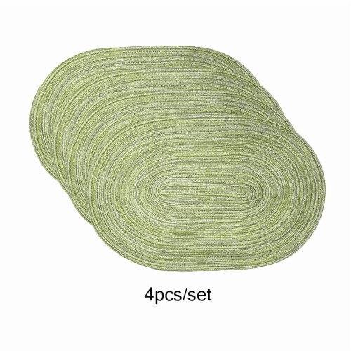 Lot de 4 sets de table ovales tressés en polyester-coton